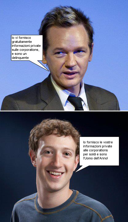 differenza assange zuckerberg